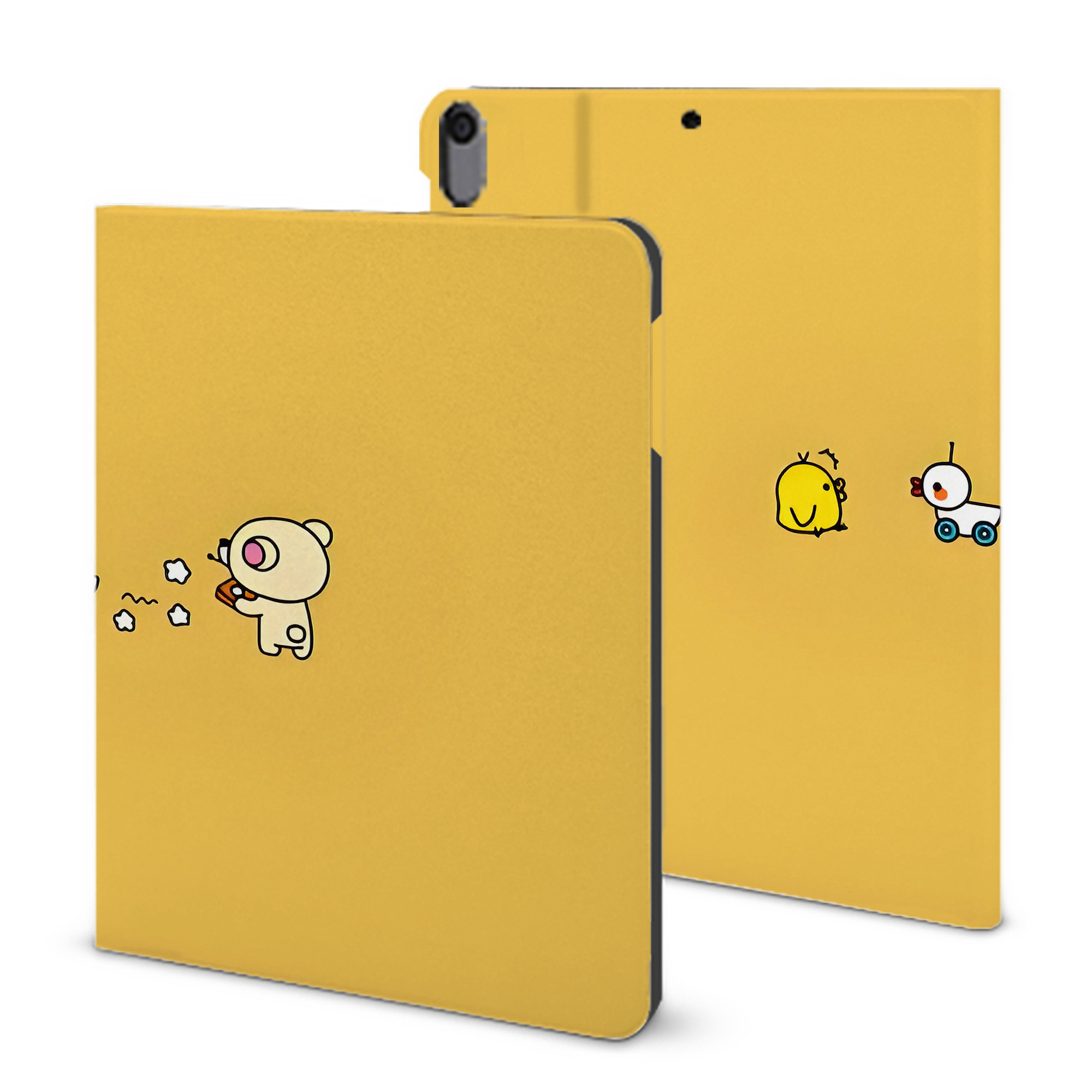 （画像用） リラックマ リラックマ キイロイトリ Rilakkuma Korilakkuma Kiiroitori IPad ケース ブック型 PUレザー TPU 耐衝撃 軽量 薄型 ペン収納なし 全面保護 IPad 各モデル対応